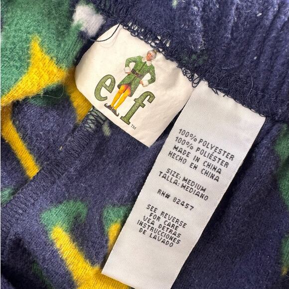 Buddy the Elf Unisex Medium Fleece Navy Blue Pajama Lounge Pants - Picture 3 of 7